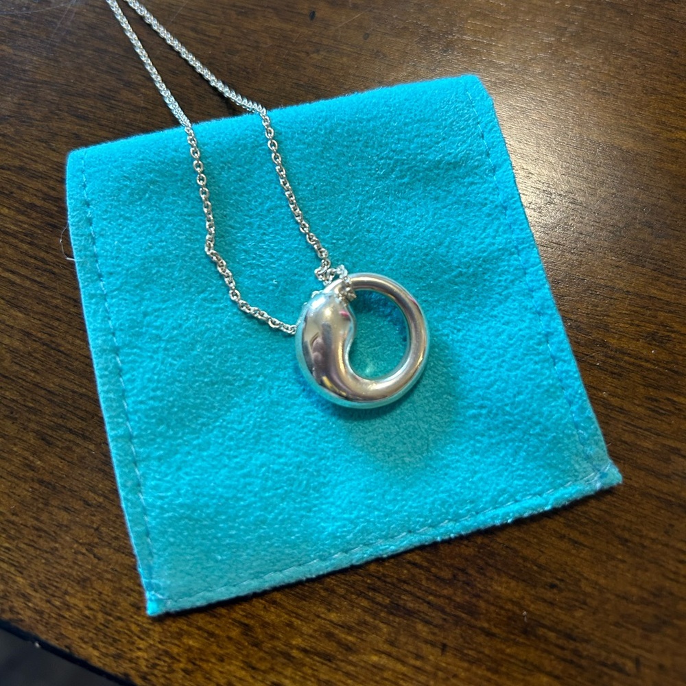Tiffany Elsa Peretti small Eternal Circle Sterling Silver necklace.